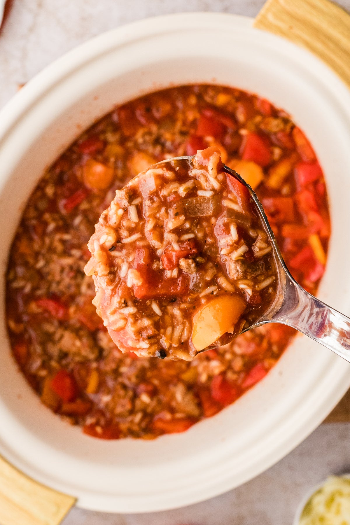 EXCLUSIVE: Slow Cooker Stuffed Pepper Soup