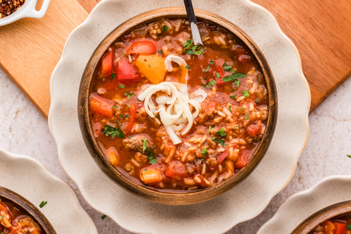 EXCLUSIVE: Slow Cooker Stuffed Pepper Soup