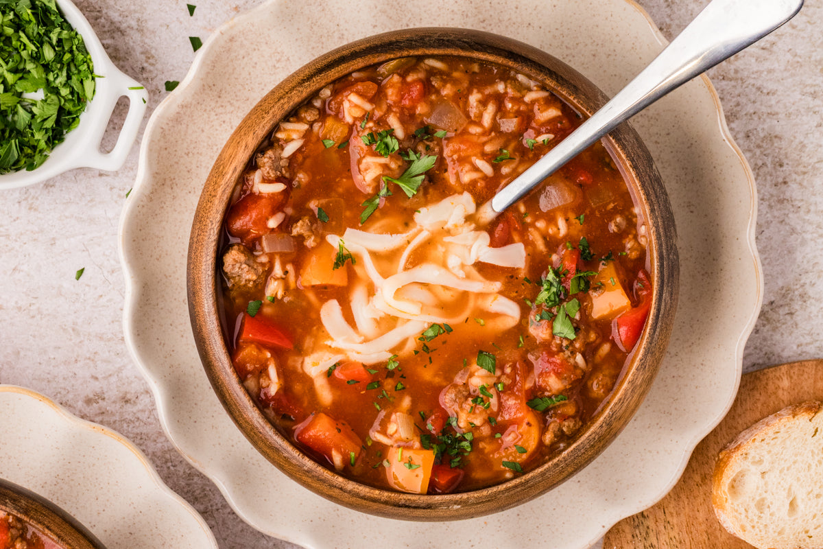 EXCLUSIVE: Slow Cooker Stuffed Pepper Soup