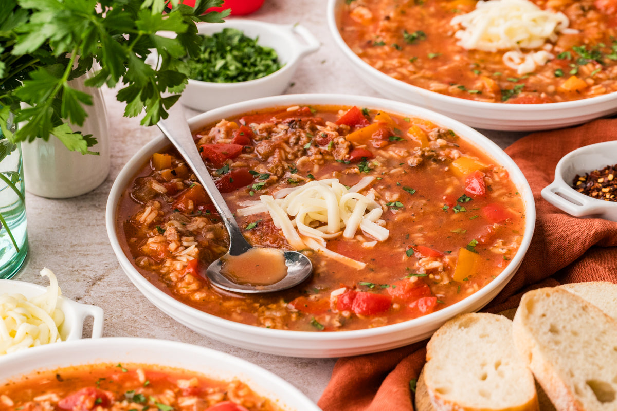 EXCLUSIVE: Slow Cooker Stuffed Pepper Soup