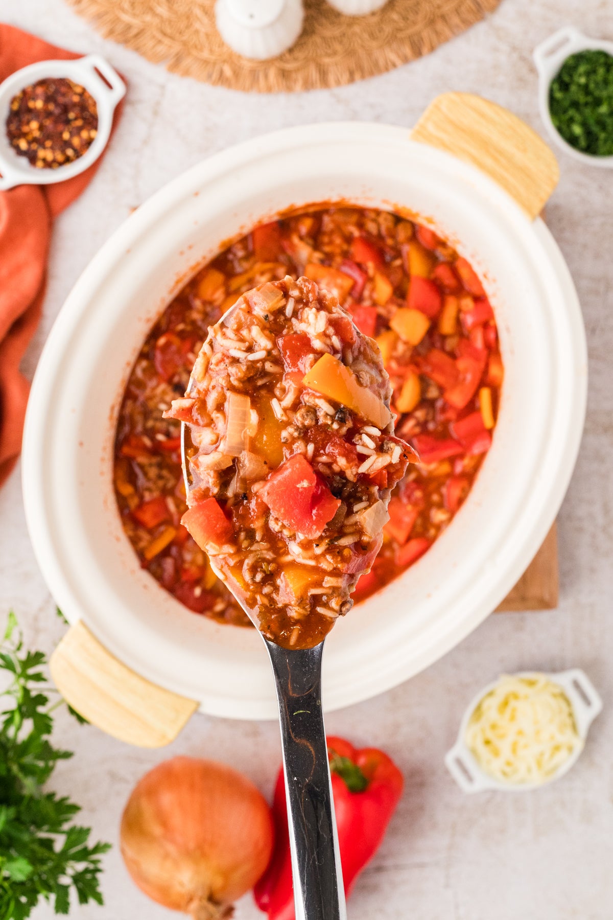 EXCLUSIVE: Slow Cooker Stuffed Pepper Soup