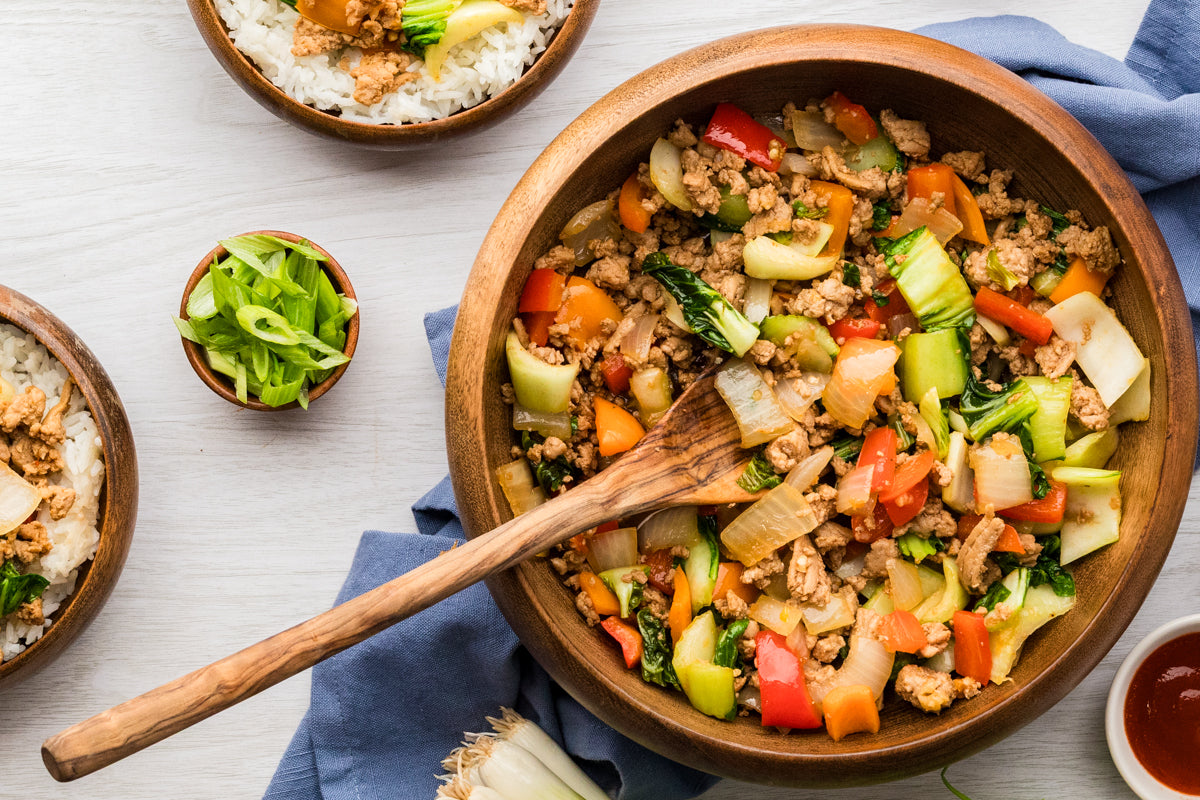 EXCLUSIVE: Sweet & Spicy Ground Turkey Stir Fry- 20 minute Meal