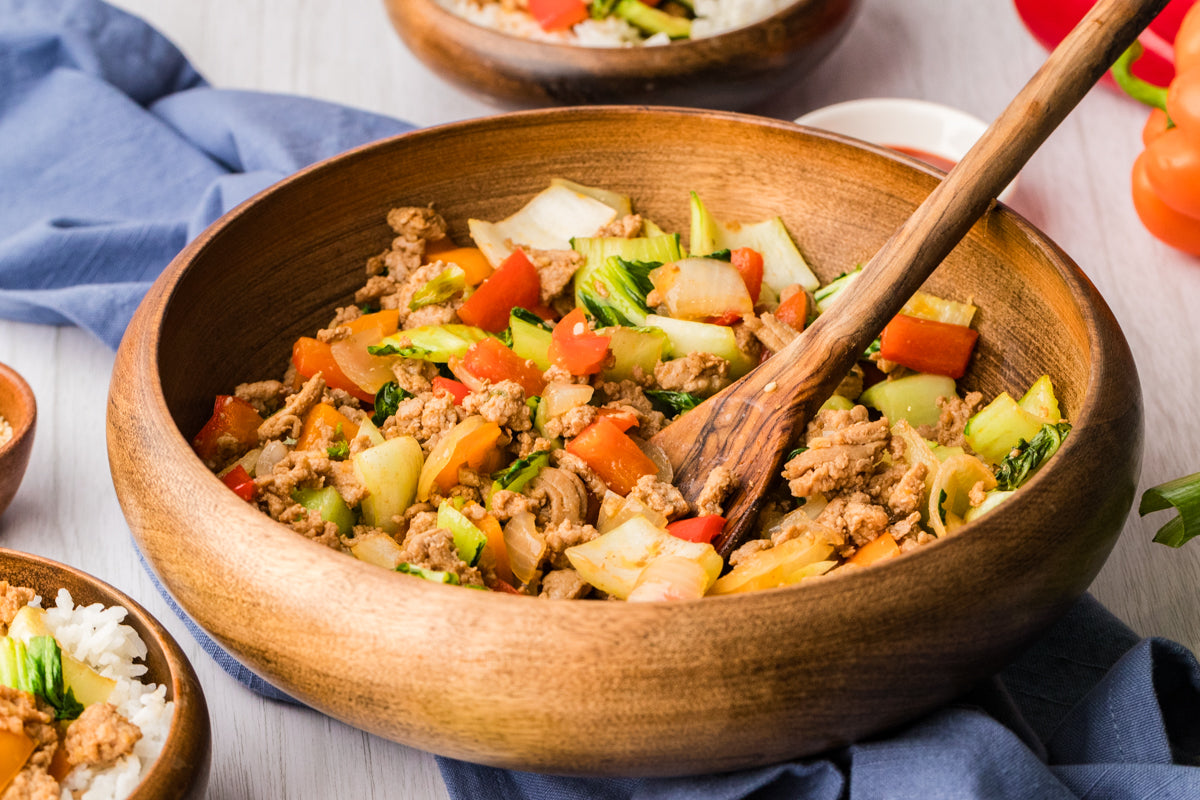EXCLUSIVE: Sweet & Spicy Ground Turkey Stir Fry- 20 minute Meal