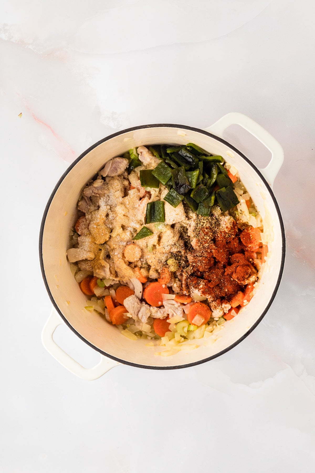 EXCLUSIVE: Corn and Poblano Soup with Chicken and Rice