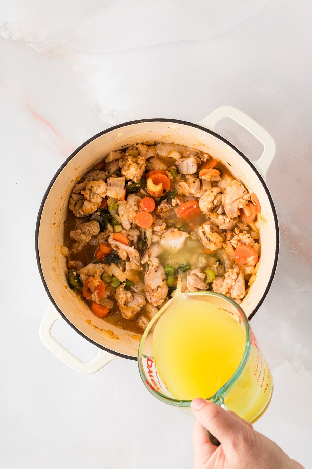 EXCLUSIVE: Corn and Poblano Soup with Chicken and Rice