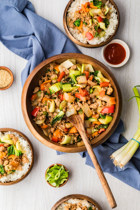 EXCLUSIVE: Sweet & Spicy Ground Turkey Stir Fry- 20 minute Meal
